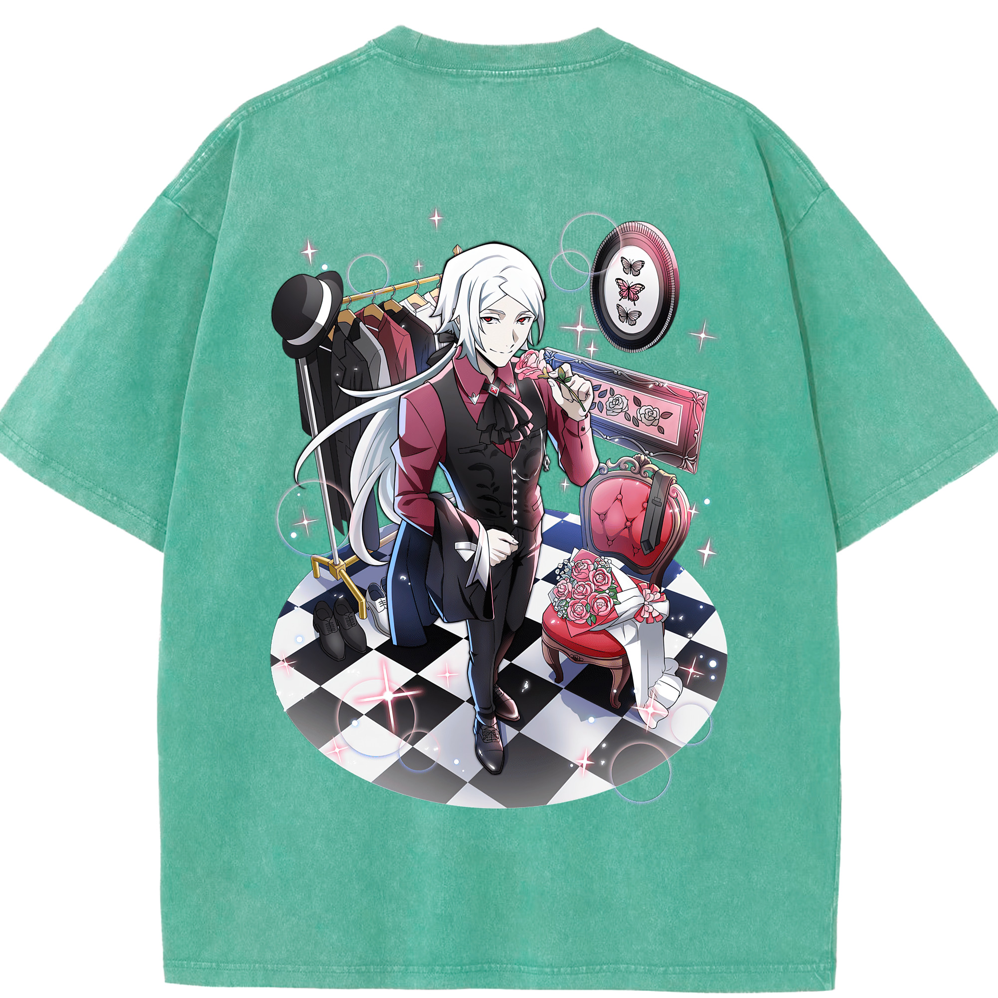 （画像用） 文豪ストレイドッグス Bungo Stray Dogs 綿100% ヴィンテージ風 半袖Tシャツ（背面プリント）